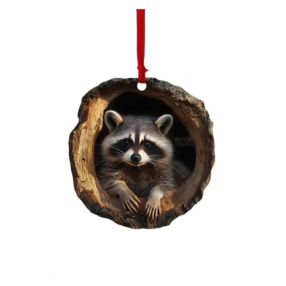 

Праздничное подвесное украшение Лесные рождественские украшения 2d акриловые украшения с забавными принтами Совы Еноты Коалы Праздничная елка