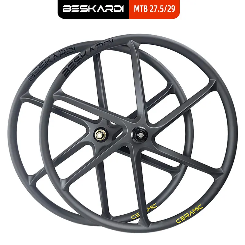 Beskardi 27.5er 29er 6 спиц MTB Углеродные колеса SixSpokes 27 29 дюймов усиление болтов