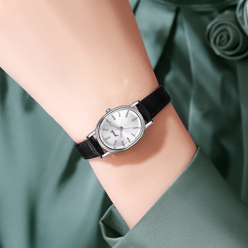 2024 модные винтажные кварцевые наручные часы Gedi овальной формы для женщин