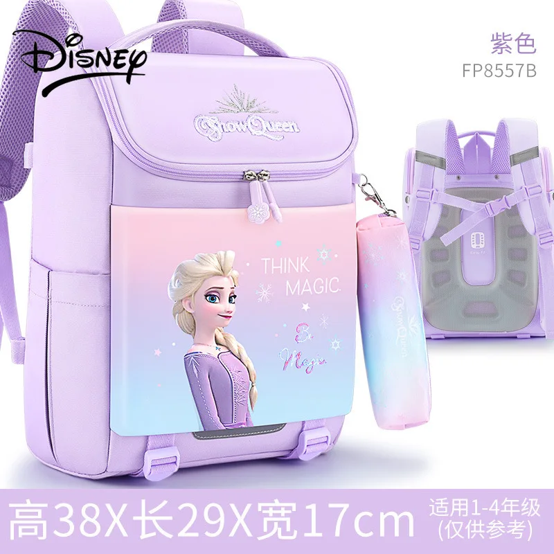 Disney Genuine Large-capacity Waterproof Backpack 1-6 Level To Reduce The Burden Student Schoolbag Princess Aisha New Product