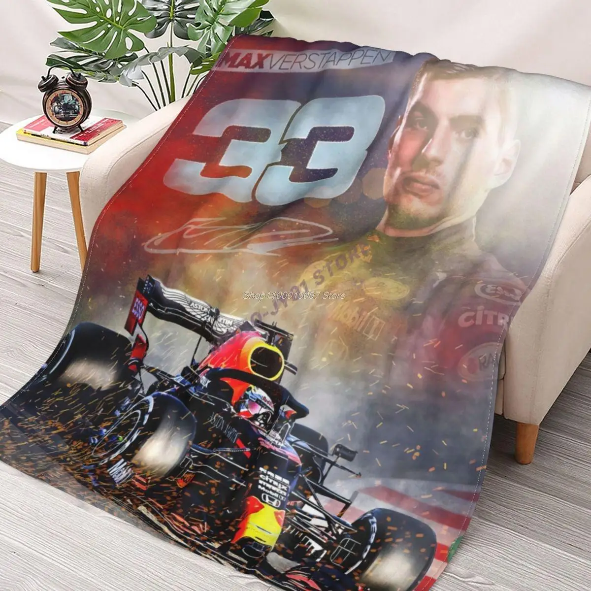 

Max Verstappen Racing Blanket Bedspread Bed Plaid Duvets Anime Plush Plaid Blankets Islam Prayer Rug
