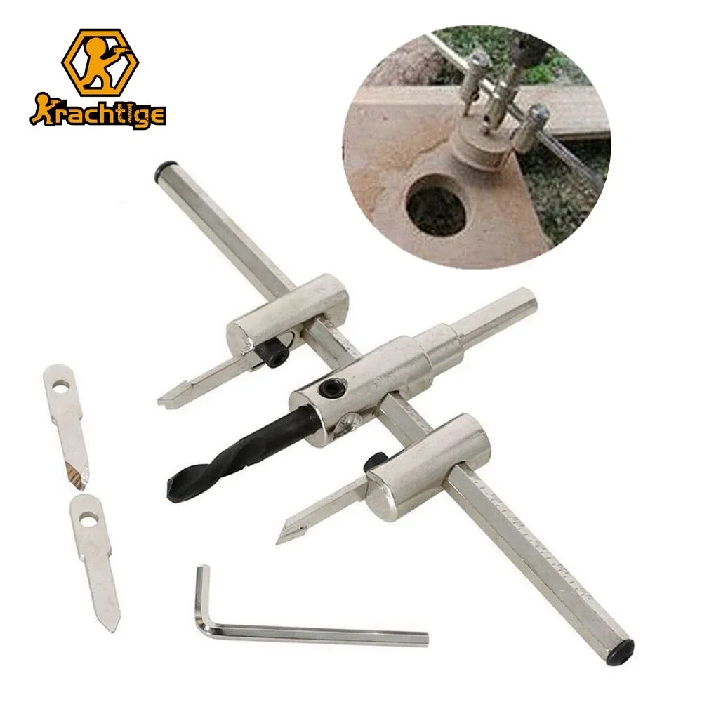 

Krachtige 120 мм 200 мм 300 мм из сплава, регулируемый круглый набор отверстий, металлическая кольцевая пила, сверла, инструменты для деревообработки