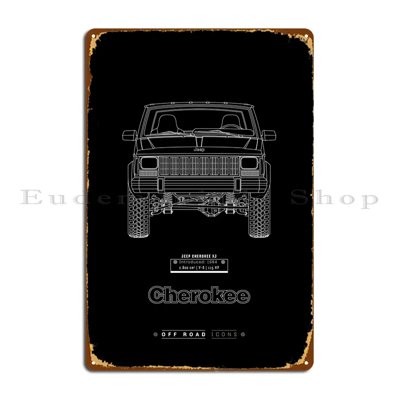 

Cherokee, темный металлический плакат с табличкой, дизайн гаража, печать, фотоплакат