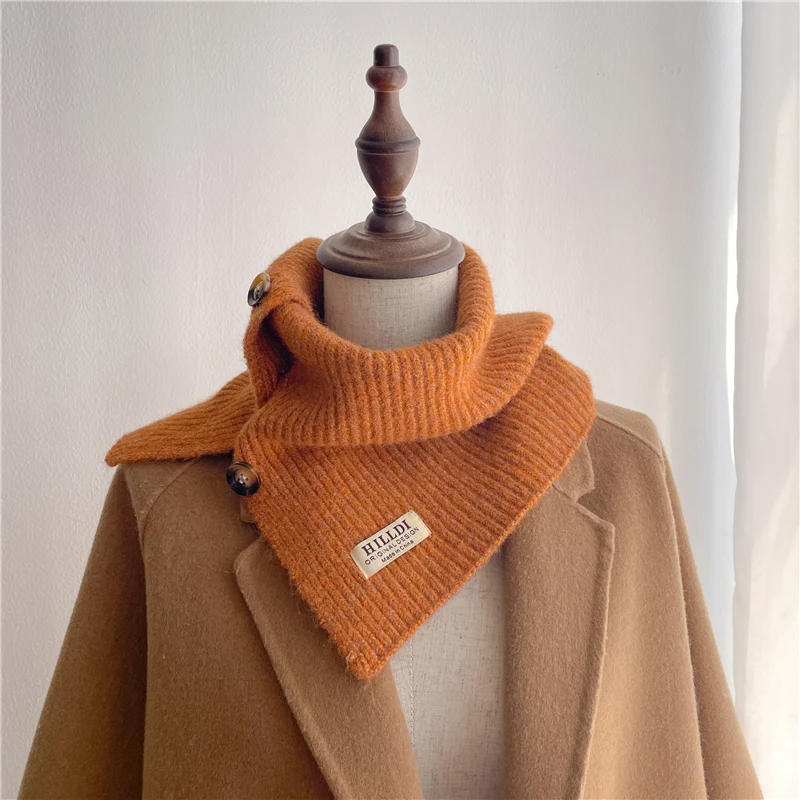 

Korean Style Knitted Ring Scarf for Women Snood Woolen Yarn Neckerchief Muffler Fashion Warm Winter Cashmere Scarves Neck Wrap