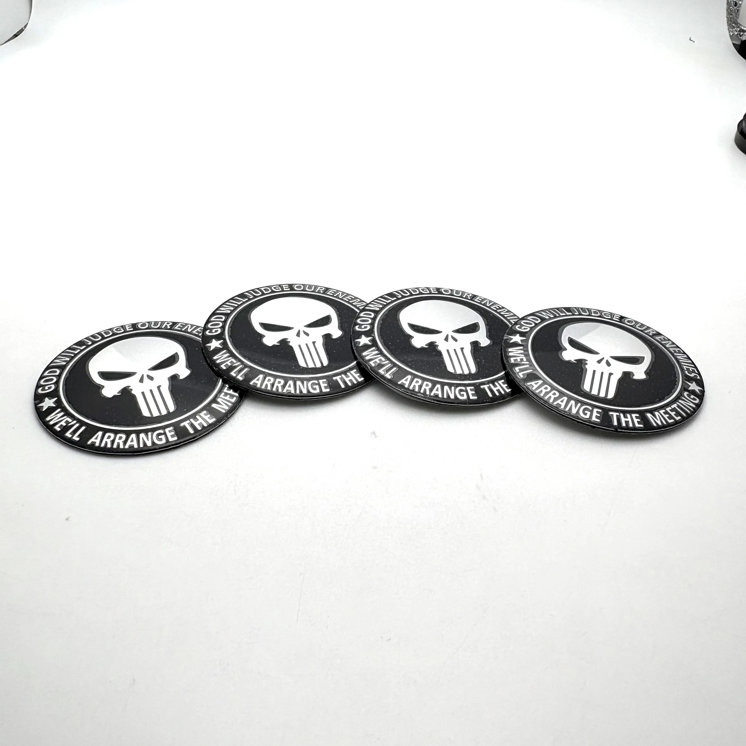 

4 шт., 56 мм, 60 мм, колпаки для центральной ступицы колес автомобиля, крышка, эмблема, каратель, череп, универсальные алюминиевые наклейки, автостайлинг, аксессуары для шин