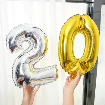 16 Inch Figure Digit Number Balloons Number Foil Balloon For Wedding Decoration Happy Birthday Balloon Baby Shower 6