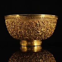 5 tibetan temple collection bronze outline in gold relief 100 childrens pictures bowl offering bowl amulet town house exorcism