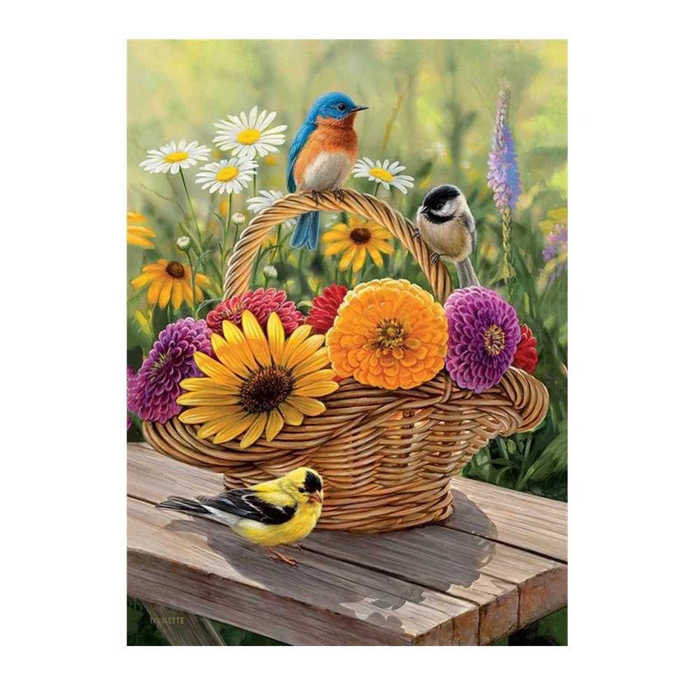 

Diamond painting square/round diamond mosaic flower basket flower bird 5D DIY embroidery cross stitch home decoration gift