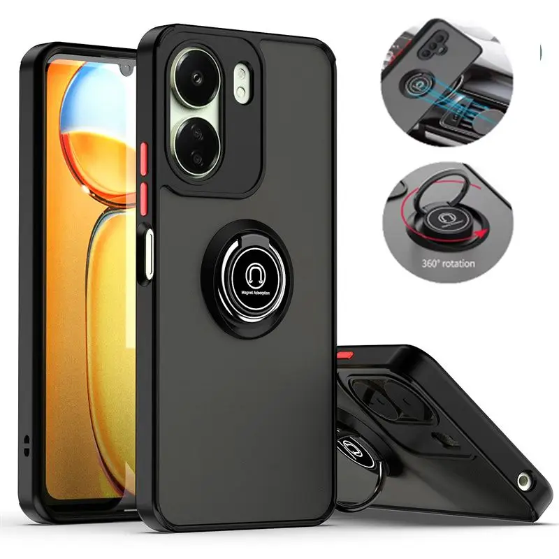 Чехол с кольцом-держателем для Xiaomi Poco C65 4G ударопрочные армированные Чехлы