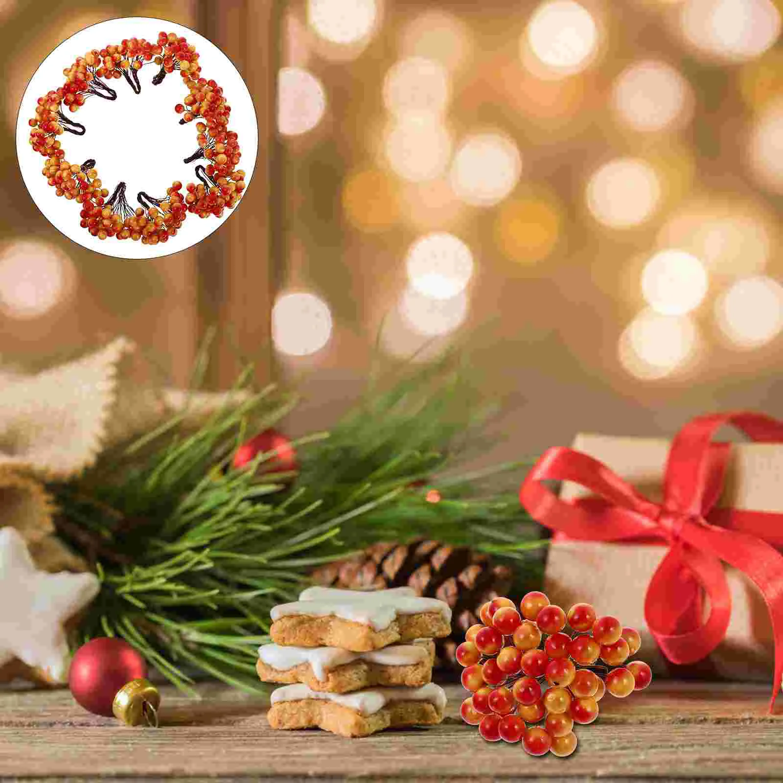 

Berry Holly Branches Red Berries Faux Small Fake Branch Simulation Ornament Arrangement Supplies Flower Diy Artificial