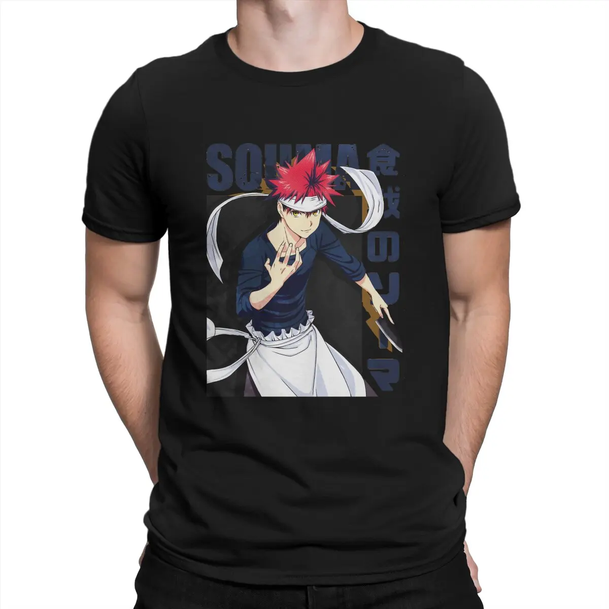 

Food Wars Shokugeki No Soma Anime Newest TShirt for Men Yukihira Souma Essential Round Neck Pure T Shirt Distinctive Clothes