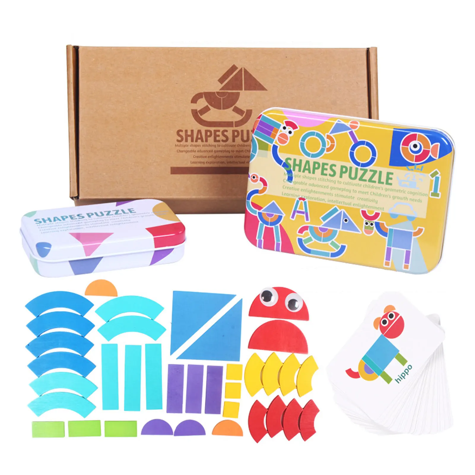 

Wooden Animals Jigsaw Puzzle Blocks Children Colorful Montessori Educational Toys Creative Jigsaw Puzzle Learning Brain Games