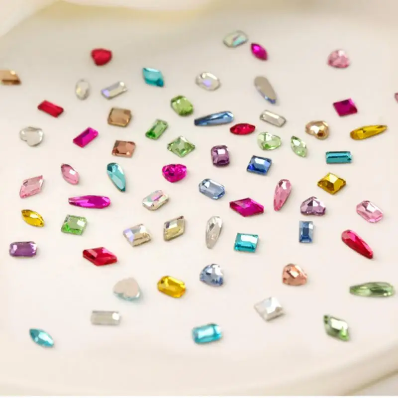 Мини-сердце с плоским основанием для ногтей Фотоэлементы Горячие стеклянные