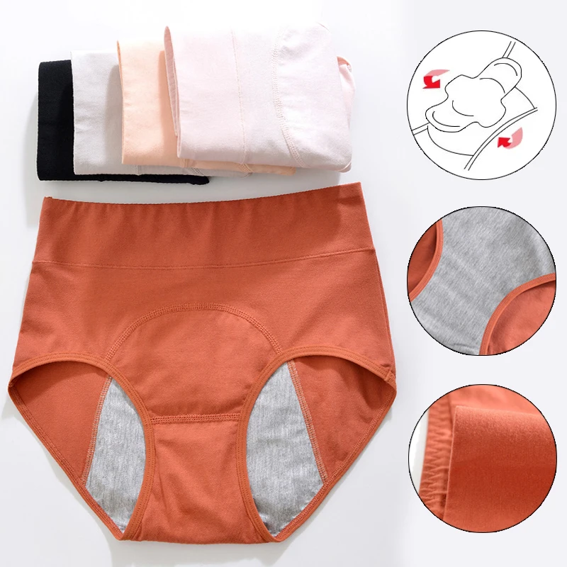 Women High Waist Panties For Menstruation Cotton Physiological Period Leak Proof Menstrual Panties Culotte Underwear Sexy Briefs