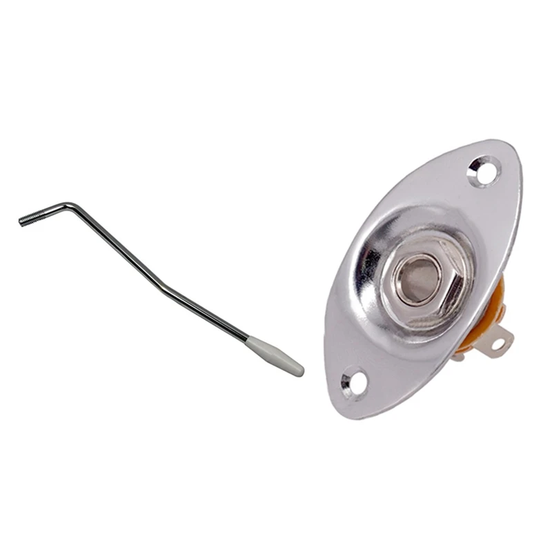 

1 Pcs Electric Guitar Single Tremolo Arm Whammy Bar With Knob & 1 Pcs Jack Output Plate Jackplate And Socket