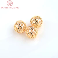 309220pcs 3 5mm 5 5mm 7 5mm 24k gold color plated brass hollow spacer beads round beads high quality jewelry accessories
