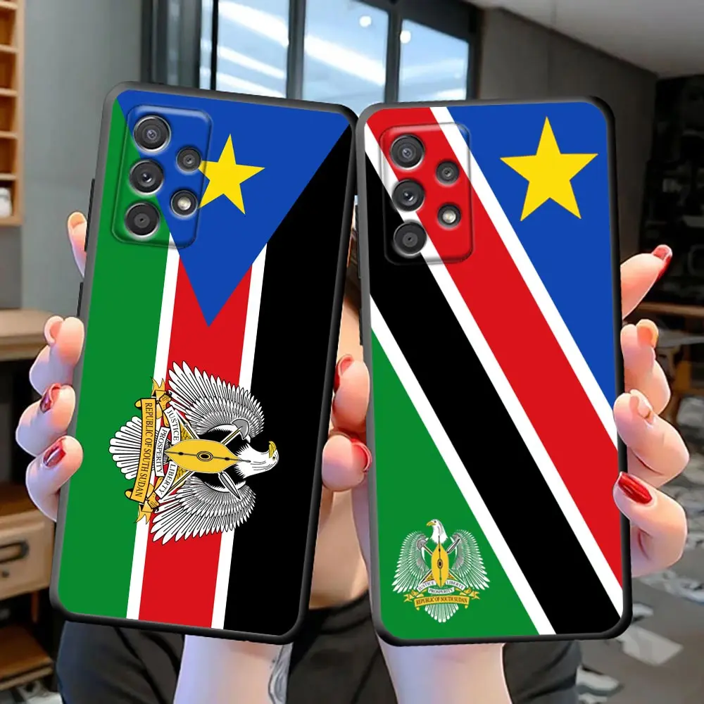 

Funda Case For Samsung S23 S22 S21 S20 FE S10 S10E LITE S9 S8 PLUS ULTRA 5G Soft Phone Case Capa Para Shell Flag Of South Sudan