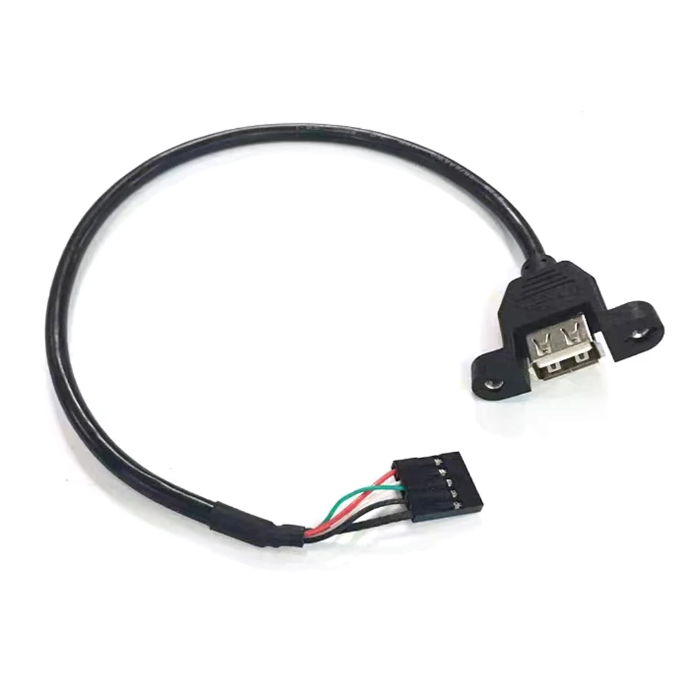 Купи 1pcs 5pins Female To USB A 2.0 Female Extension Cable 30CM Panel Mount Screw Ear Holes Baffle Line 5 Pin Connector 2.54mm за 41 рублей в магазине AliExpress