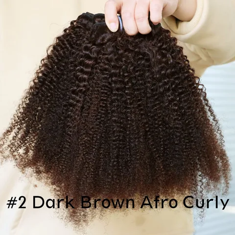 LAliExpress Virgin Remy Индийский человеческий коричневый блондин афро странные вьющиеся волосы уток плетение # 2, # 4 и # 30-цветный пучок волос с кудрями