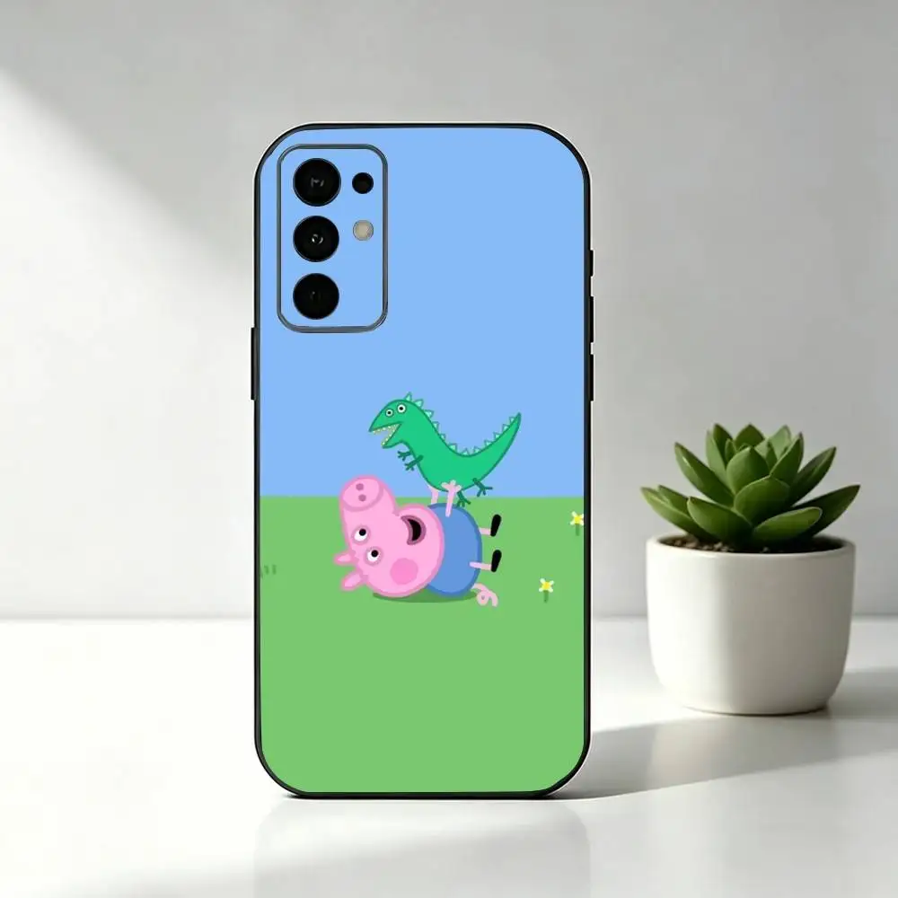 Фото Чехол для телефона с рисунком P-Pink Peppa Pig, черный, силиконовый, мягкий, для Samsung S25, S24, S21, S22, S23, S30, Ultra, S20, Plus, Fe, Lite №4