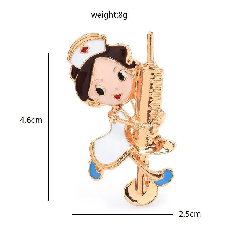 Женская брошь в форме медсестры Wuli &amp baby эмалированная фигурки врача или