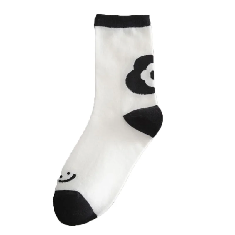 5 Pair Kawaii Printing Fashion Women Socks Autumn Winter Long Cotton Socks Woman Cute Skateboard Foot Cover White Socks Feminine