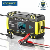 FOXSUR 3-stage Automatic Car Charger VCORDER 12V Battery 24V Smart Battery Charger For Truck ATV SLA AGM GEL Battery Moto