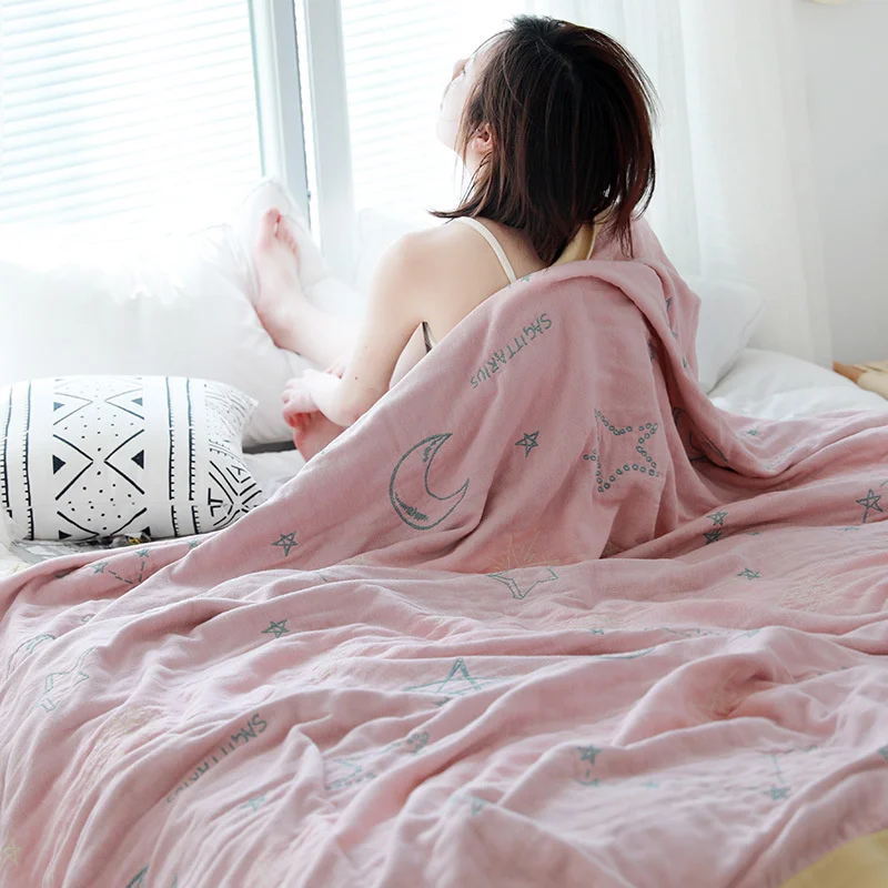 

Muslin Throw Blanket Cotton Gauze Soft Nap Towel Blanket Summer Quilt For Kids Adult On The/Bed/Sofa/Travel Bedding Bedspread