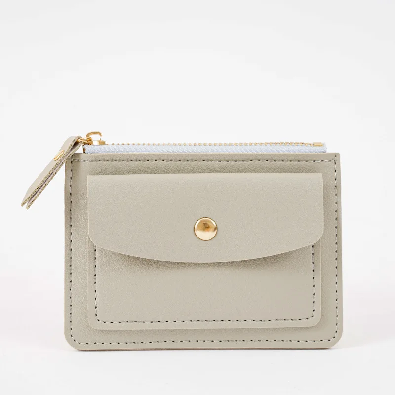 Женский кошелек из искусственной кожи женский простой однотонный на молнии с