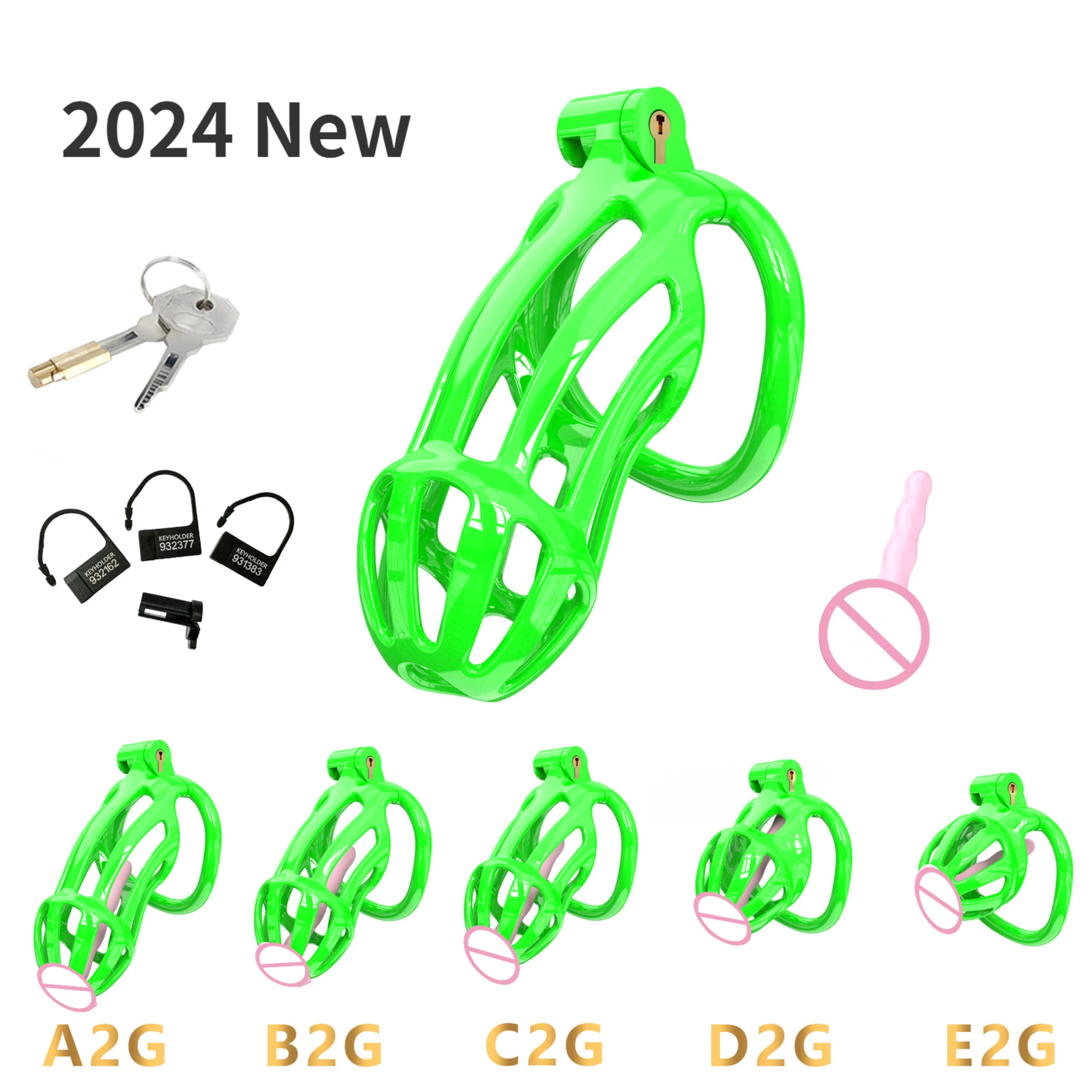 Новинка 2024 пластиковая клетка верности с кольцами 5 размеров для пениса против