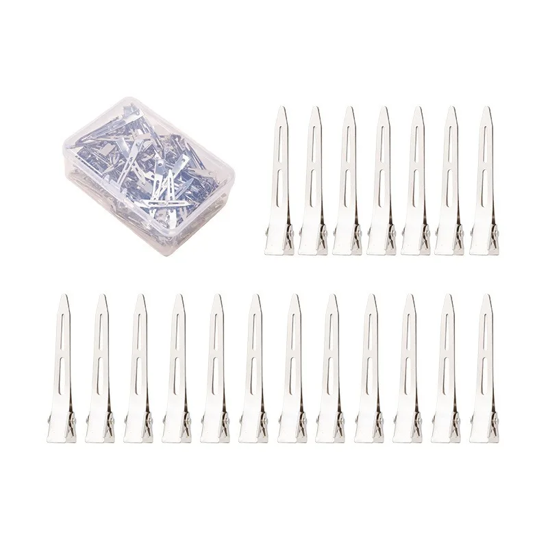 

100pcs/Pack Hairdresser Clip Professional Ladies Metal Hair Salon Clips Makeup Barber Fixed No Crease Hair Pin Curl Styling Tool