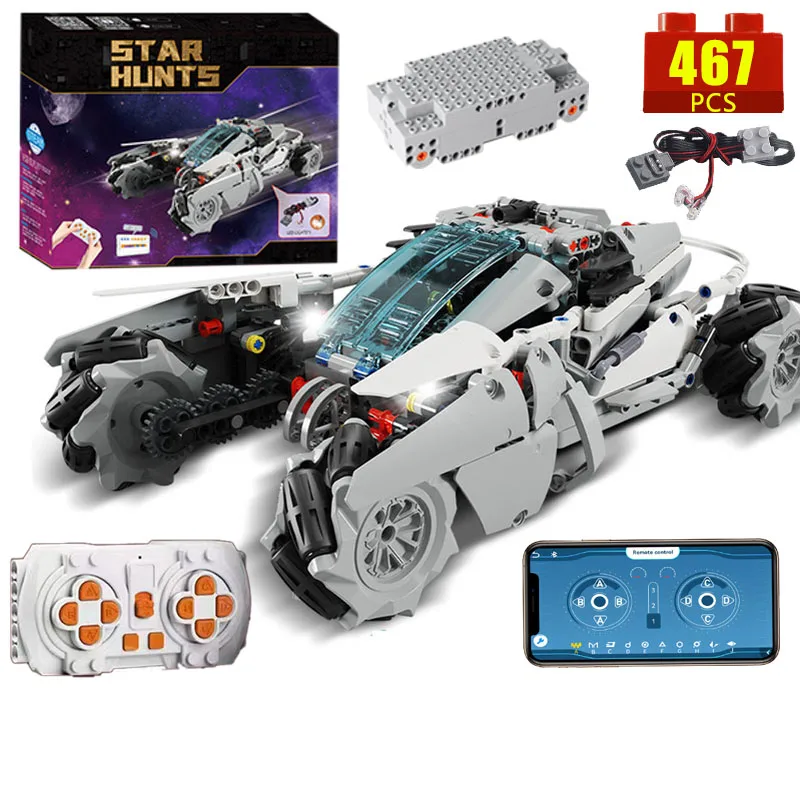 KAIYU 467 шт. 4WD MOC STAR приложение дистанционное управление Вращающийся Дрифт гоночный автомобиль строительные блоки светодиодный город Радиоуправляемый автомобиль Кирпичи Игрушка