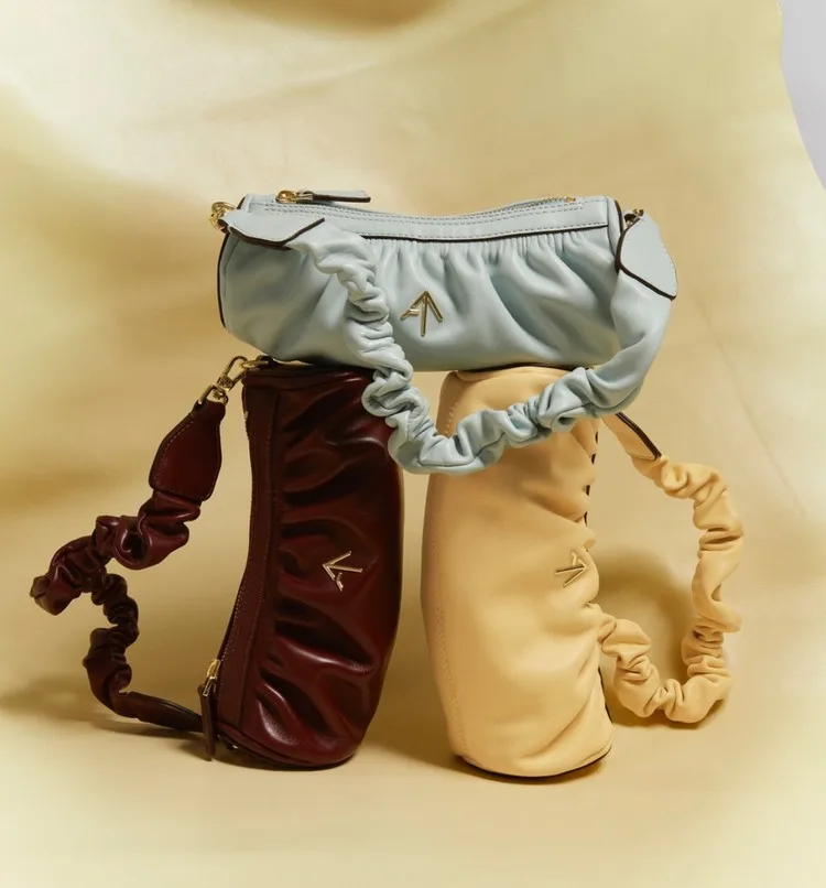 

2021 новая нишевая Дизайнерская кожаная плиссированная Сумка-цилиндр, Портативная сумка через плечо