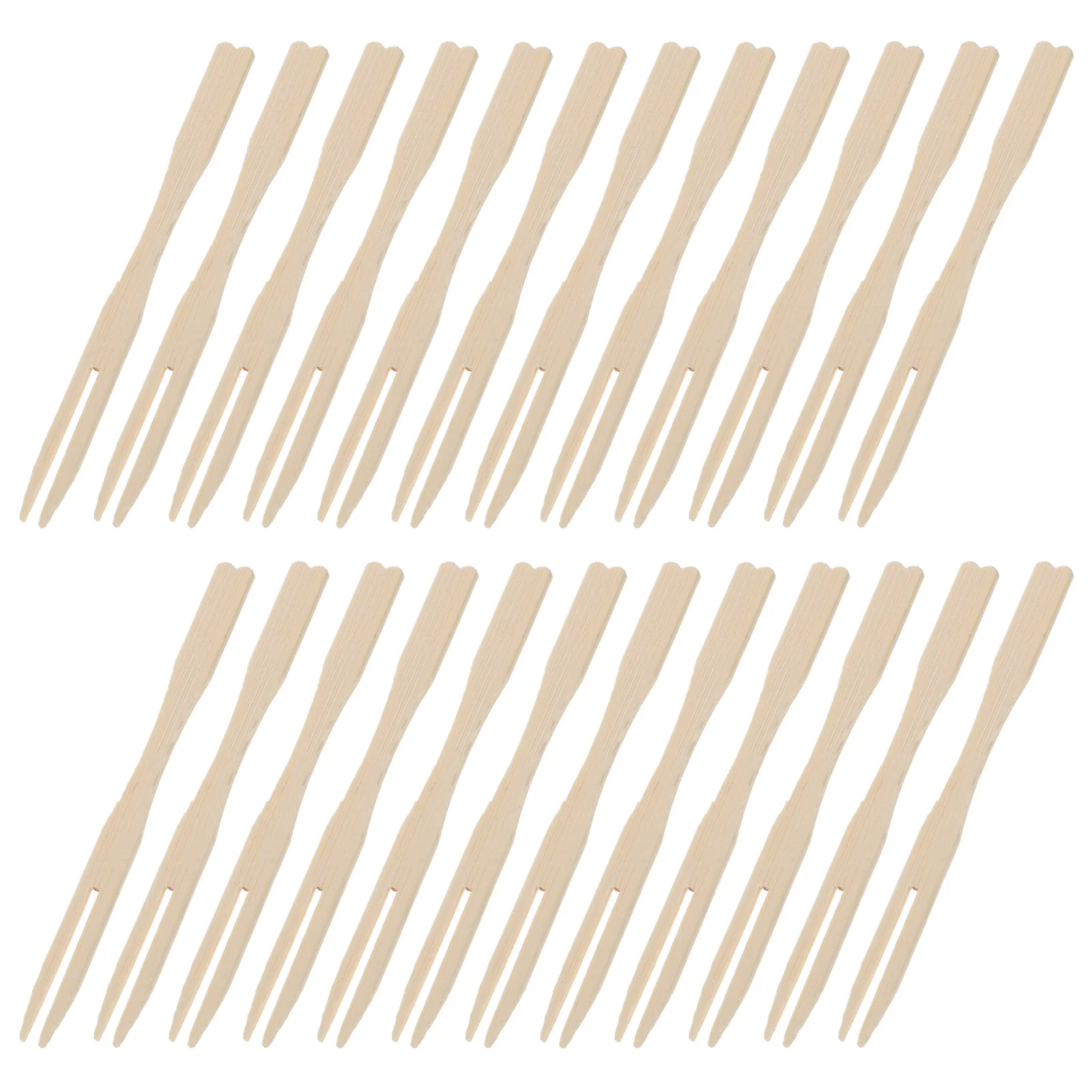 

400pcs Picks Bamboo Simple Disposable Appetizer Fruit Dessert Forks for Banquet