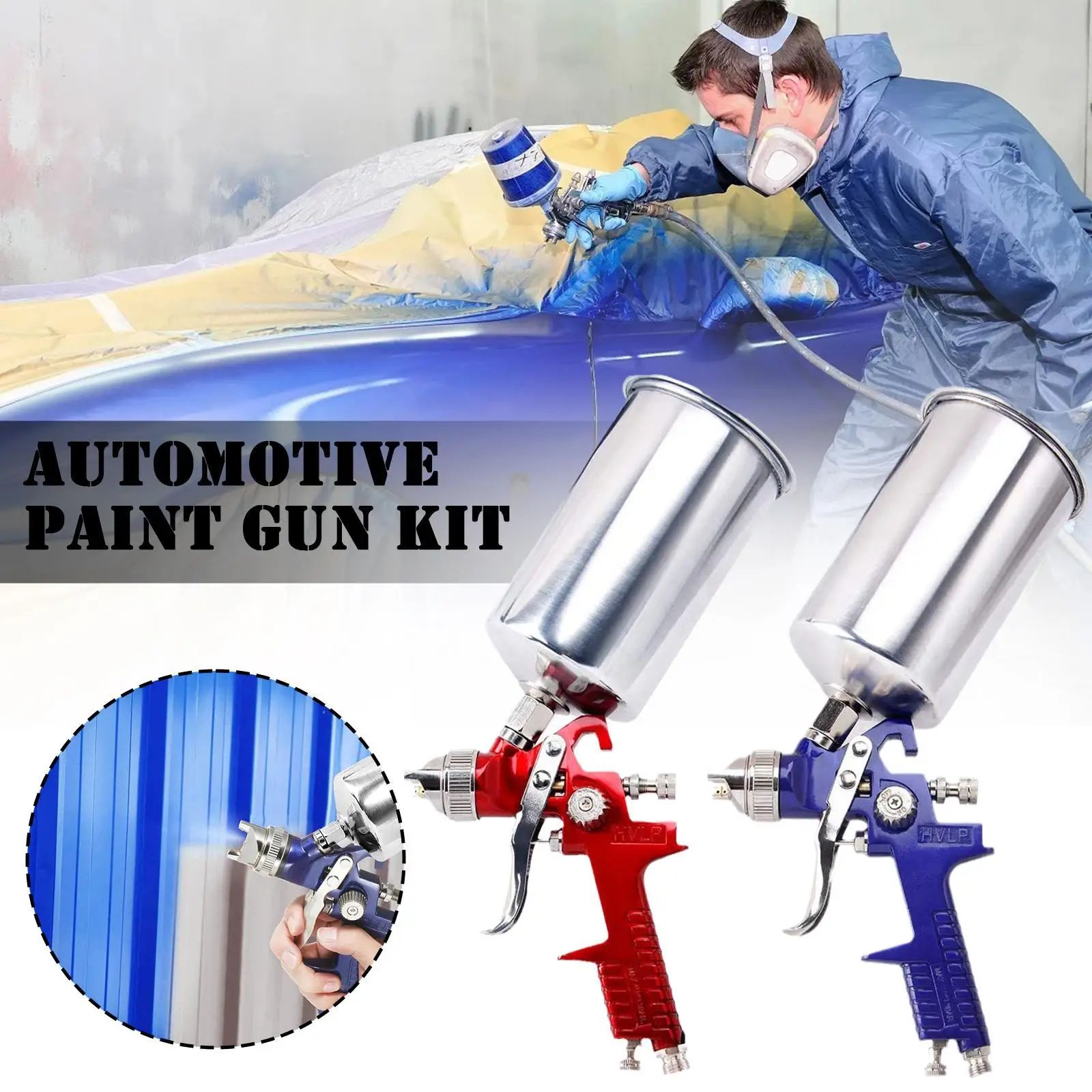 

High Atomization Paint Spay Gun Tool Set H827 Airbrush Pneumatic Tool Pneumatic Spay Gun For Cars Painting 1.4/1.7/2.0mm Nozzle