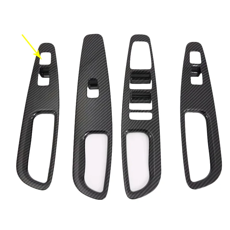 

Для Hyundai Santa Fe 2019 2020 кнопки переключателя стеклоподъемника из углеродного волокна, отделка двери, подлокотника, панели, рамки, аксессуары для интерьера