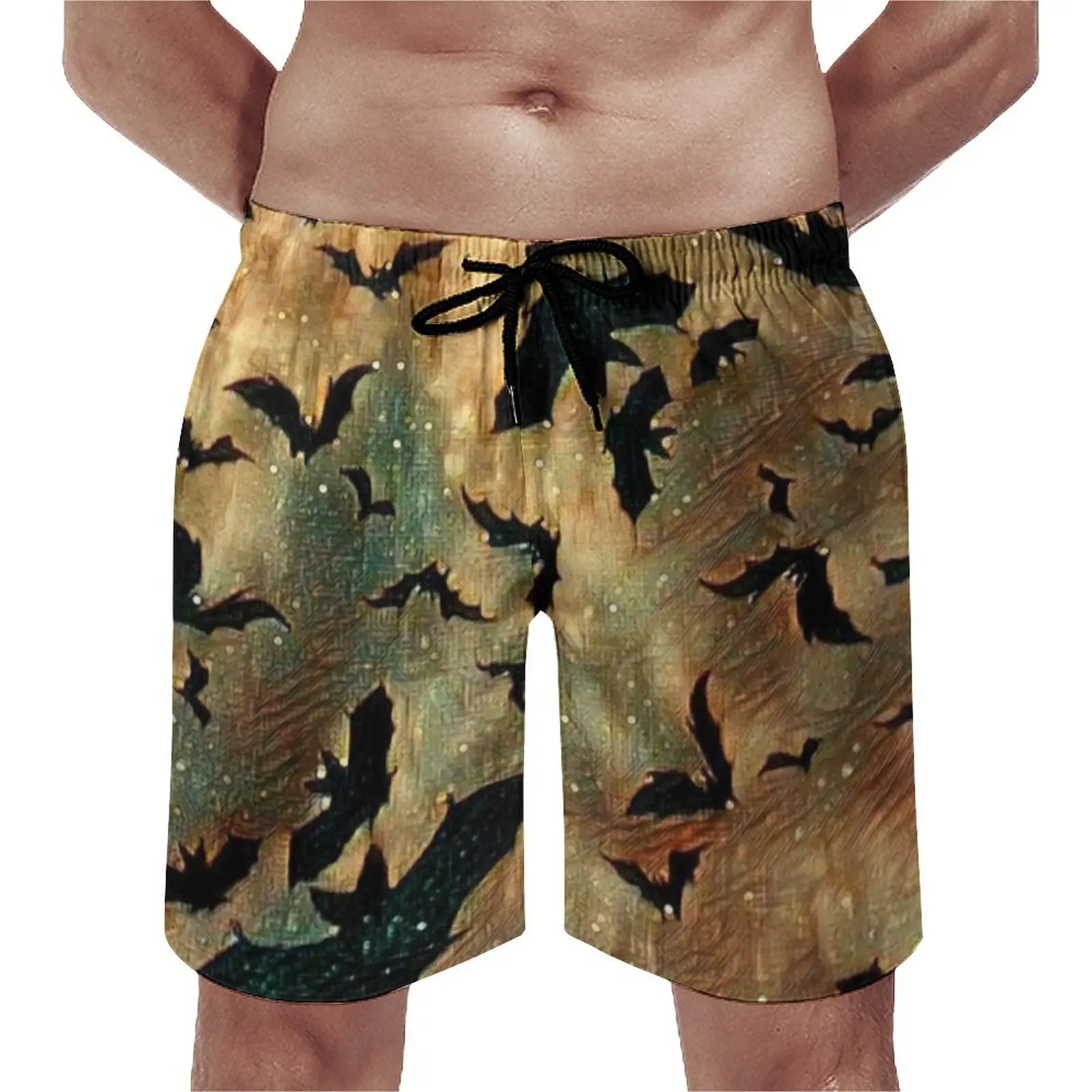 

Board Shorts Magic Bat Funny Swim Trunks Black Mega Bats Print Men Comfortable Sports Surf Hot Plus Size Beach Short Pants