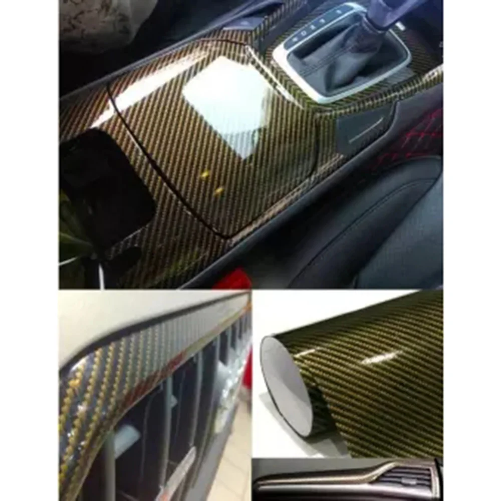 

2D Roof Sticker Glossy High Gloss Black Gold Vinyl Film Car Sheets Wrap