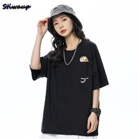 womens fashion tiger anime printed oversized t shirt summer black cotton casual short sleeve trendyol men t shirts for women