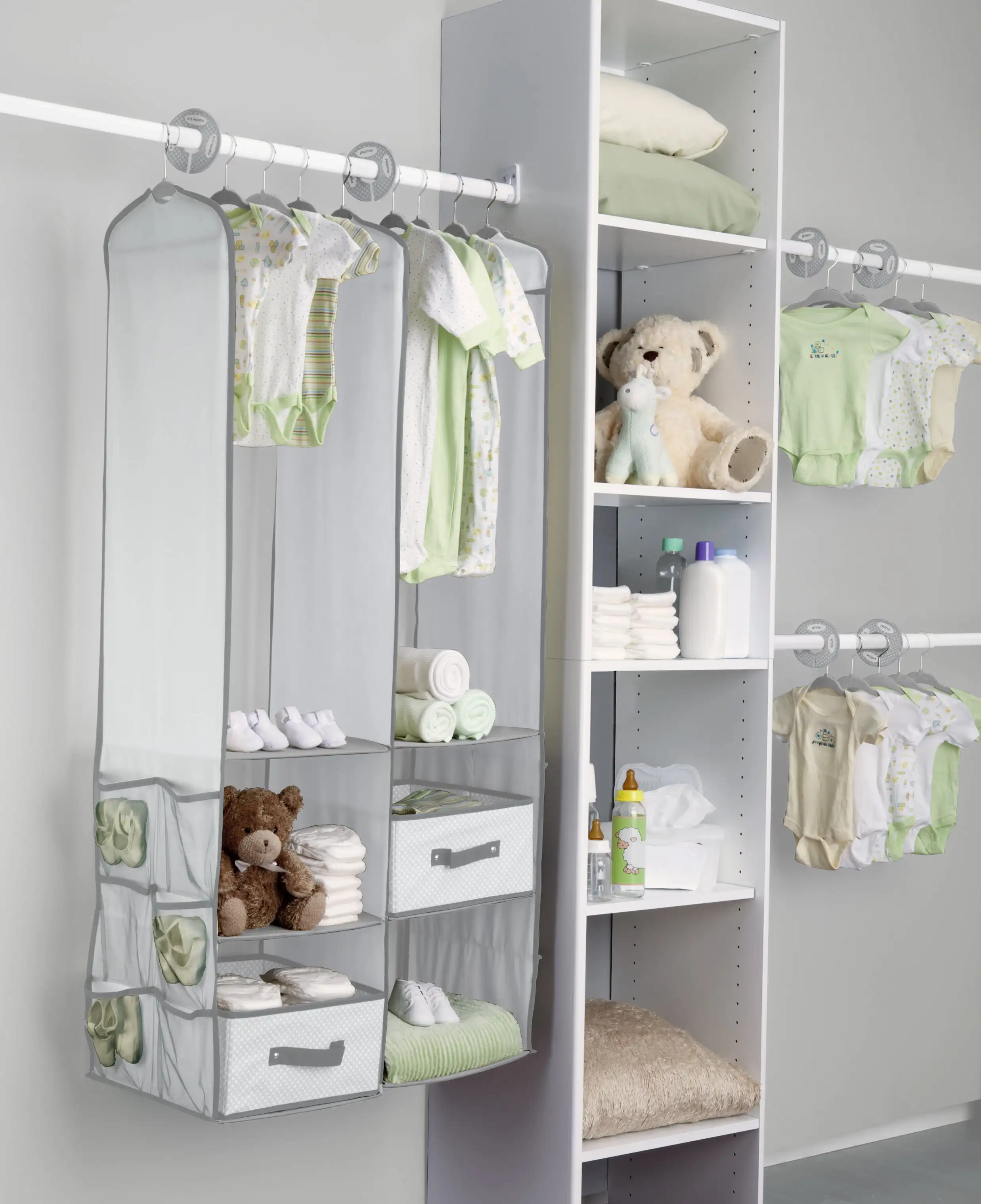 

free shipping 24-Piece Nursery Storage Set - Dove Gray