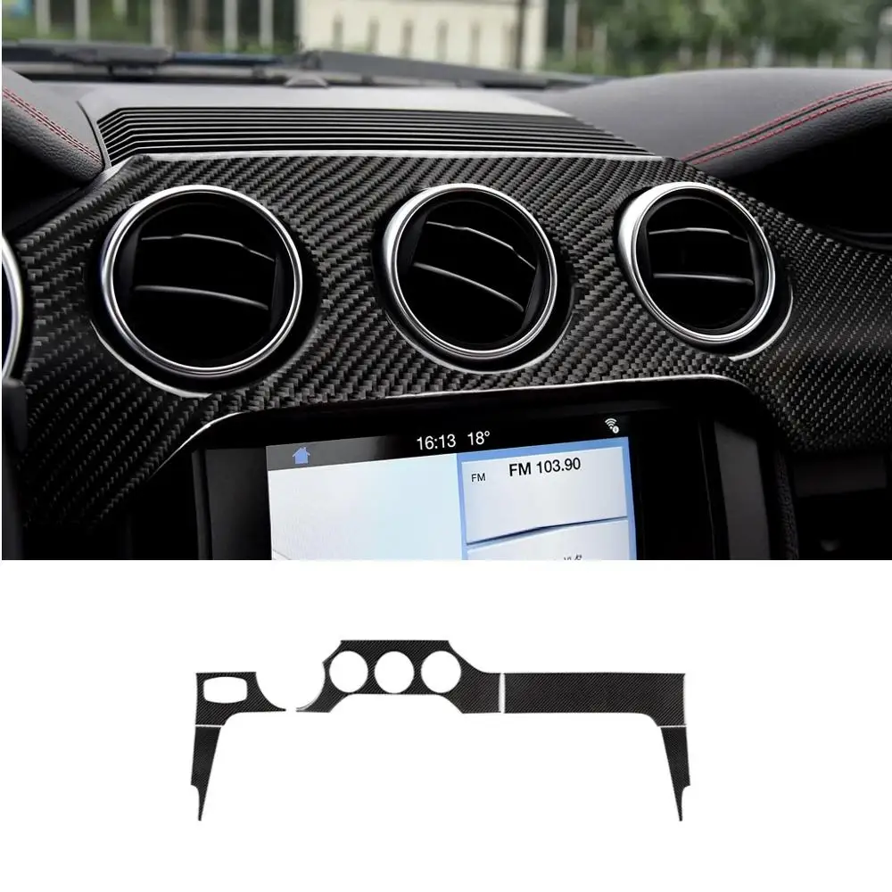 

Fit For Ford Mustang Accessories 2015 - 2019 Carbon Fiber Car Dashboard Instrument Airspeed Panel Sticker Interior Trim