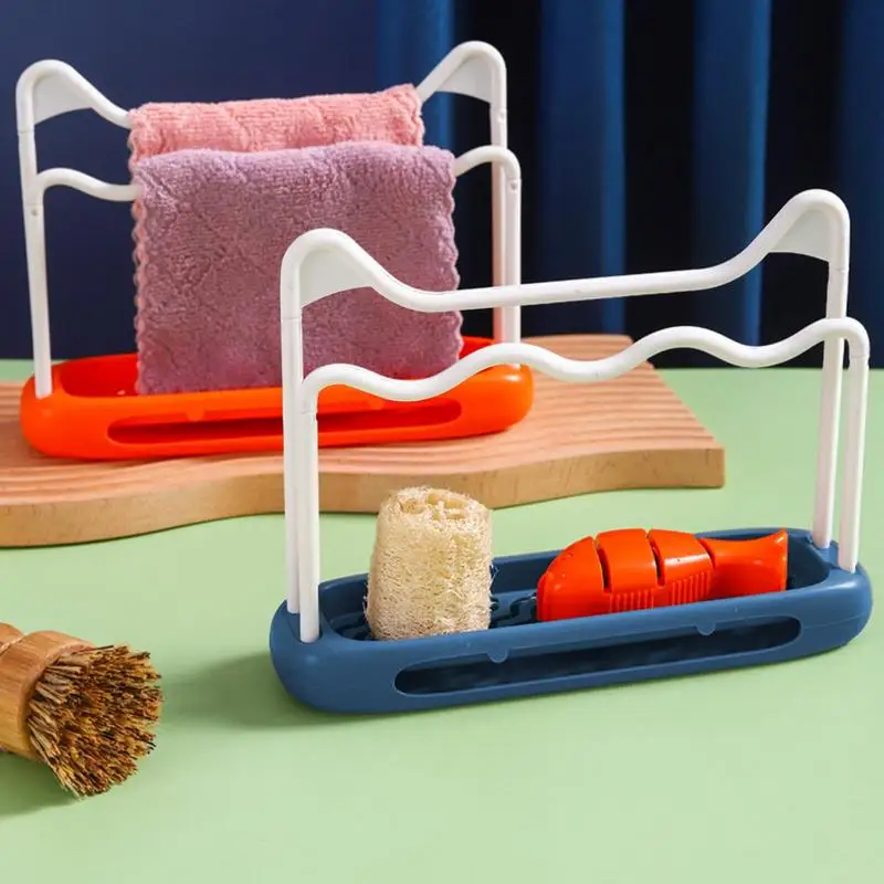 

Sponge Holder Large Capacity Cat Ear Shape Kitchen Sink Organizer High Quality Sponges Drain Drying Racks For Dishcloth Drain