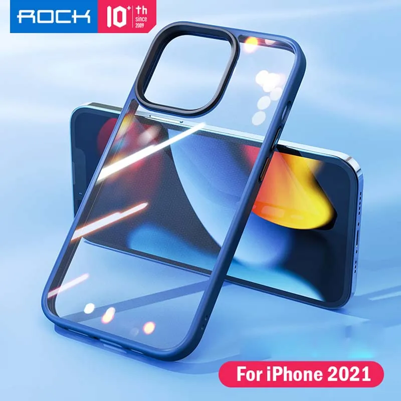 

For iPhone 13 14 Pro Max Case ケース PC+TPU Shockproof Hybrid Guard Pro High Transparent Back Shell For iPhone 13 14 Pro Cover Rock