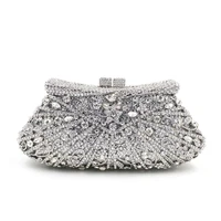 lovely luxury party purse silver women wedding handbags ladies bridal bags wristlets pochette female purse and handbag