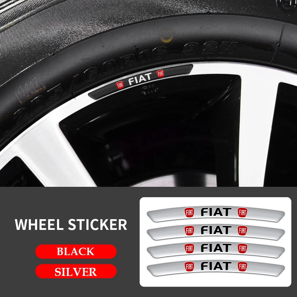 

4pcs Aluminum Car Styling Wheel Rims Racing Stickers Badges Auto Decoration For Fiat 500 Abarth Ducato Punto Grande Panda Tipo