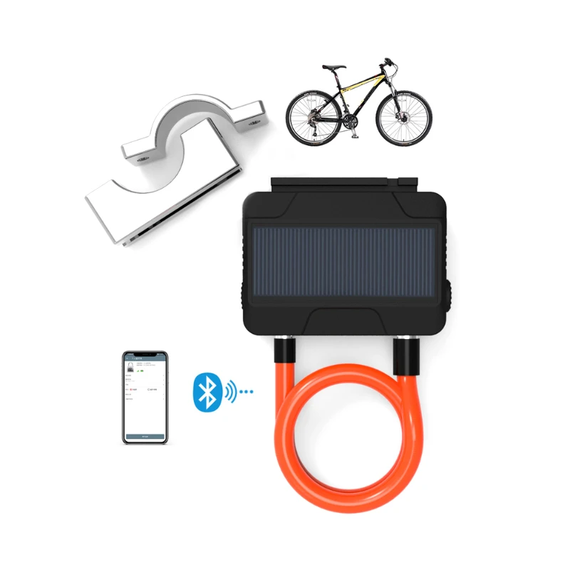 

Bicycle Smart Chain Locks Motorcycle Keyless Lock APP Control Solar Power Personal Use Bluetooths Bike Cable Lock