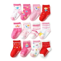 toddler non slip ankle grips socks for girls kids baby infants anime pattern 12 pairs 1 5 years old children stocking