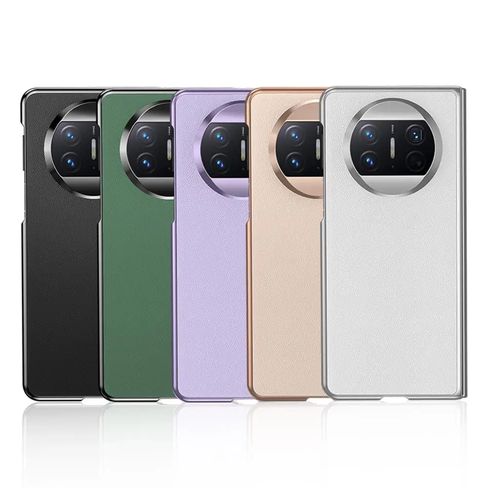 For Huawei Mate X3 Case Luxury Skin Friendly Matte Electroplated Plain Leather Shockproof Bumper Protection Cover Accessories