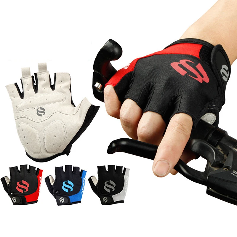 

1Pair Gel Half Finger Cycling Gloves Anti-Slip Anti-Sweat Bicycle Gloves Anti-Shock Outdoor Sports MTB Bike Fingerless Gloves