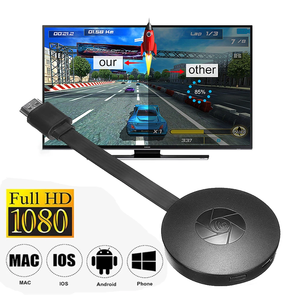 2.4G 4K For MiraScreen Display Anycast HDMI-compatible Miracast TV Stick Dongle For Android Ios Mirror Screen Wifi